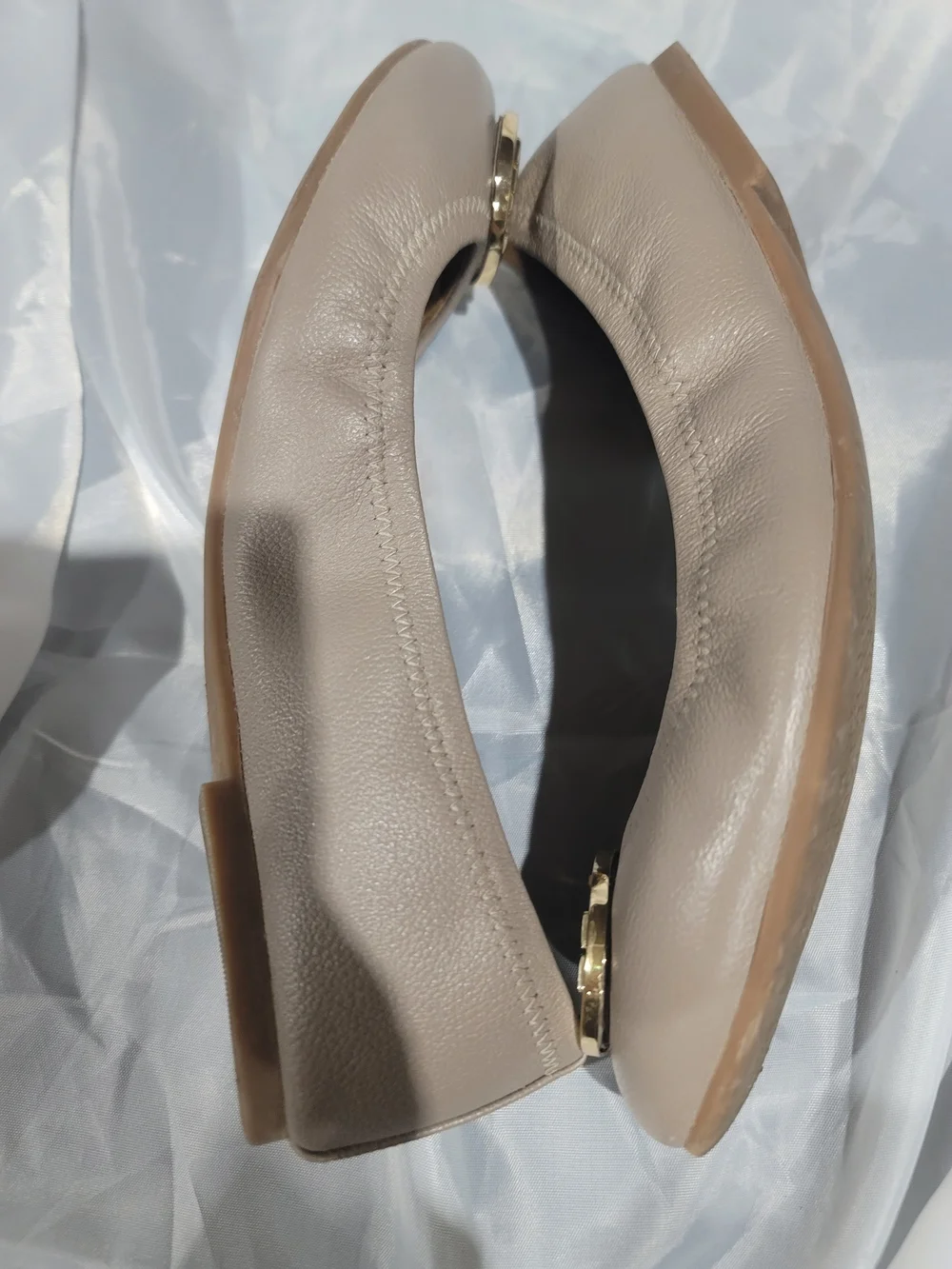 Tory Burch Classic Tan Leather Ballet Flats - Size 10